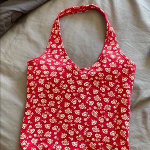 Hollister red floral crop top